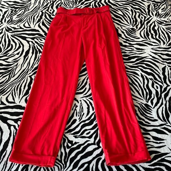 Daily paper clothing vintage red women’s pleated trousers folded hem pants XS - Picture 1 of 17